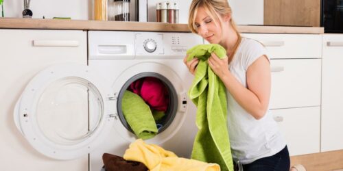 Stylish washer and dryer set in stainless steel style